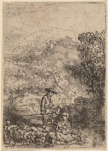 Pastýř a jeho rodina od Rembrandt van Rijn