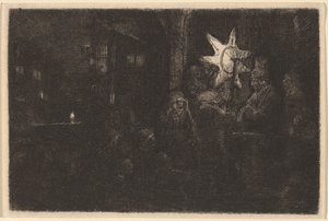 Hvězda králů: Noční kousek od Rembrandt van Rijn