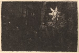 Hvězda králů: Noční díl od Rembrandt van Rijn