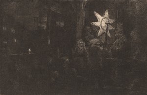 The Star of the Kings: A Night Piece, c. 1651. od Rembrandt van Rijn