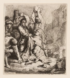 Ukamenování svatého Štěpána od Rembrandt van Rijn