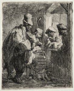 Strolling Musicians od Rembrandt van Rijn