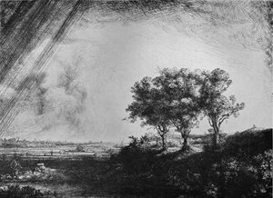 Tři stromy, 1643 od Rembrandt van Rijn