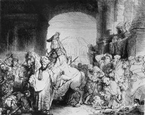 Triumf Mordokaje, cca 1640 od Rembrandt van Rijn