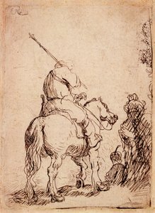 Voják v turbanu na koni, 1632 od Rembrandt van Rijn