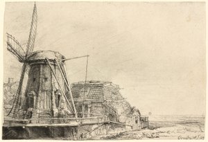 Větrný mlýn od Rembrandt van Rijn