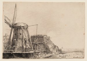 Větrný mlýn od Rembrandt van Rijn