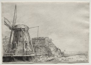 Větrný mlýn od Rembrandt van Rijn