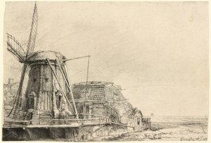 Větrný mlýn od Rembrandt van Rijn