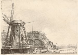 Větrný mlýn od Rembrandt van Rijn