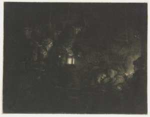 Klanění pastýřů: noční kus od Rembrandt van Rijn