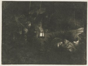 Klanění pastýřů: noční kus od Rembrandt van Rijn