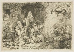 Anděl odcházející z Tobiášovy rodiny od Rembrandt van Rijn