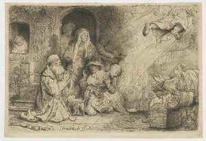 Anděl odcházející z Tobiášovy rodiny od Rembrandt van Rijn