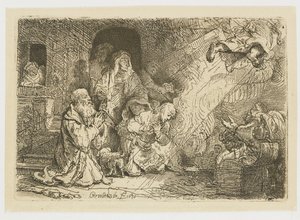 Anděl odcházející z Tobiášovy rodiny od Rembrandt van Rijn