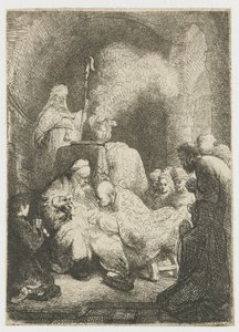 Obřízka: malá deska od Rembrandt van Rijn