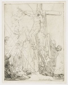 Sestup z kříže: skica od Rembrandt van Rijn