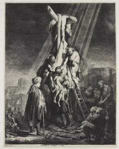 Sestup z kříže: druhá deska od Rembrandt van Rijn