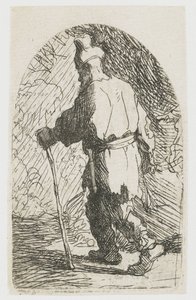 Útěk do Egypta: skica: svatý Josef od Rembrandt van Rijn