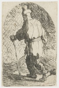 Útěk do Egypta: skica: svatý Josef od Rembrandt van Rijn