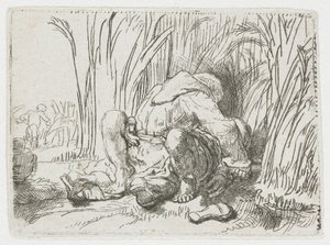 Mnich v kukuřičném poli od Rembrandt van Rijn