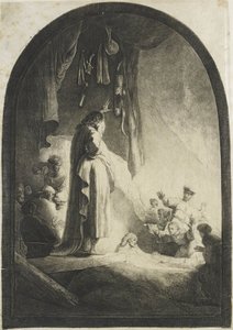 Povýšení Lazara: větší talíř od Rembrandt van Rijn