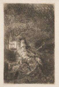 Zbytek letu: noční scéna od Rembrandt van Rijn