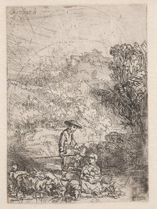Pastýř a jeho rodina od Rembrandt van Rijn