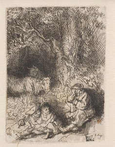 Spící pastevec od Rembrandt van Rijn