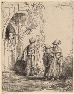 Tři orientální postavy (Jakob a Laban?) od Rembrandt van Rijn