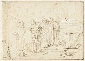 Tobias a anděl se loučí s Raguelem od Rembrandt van Rijn