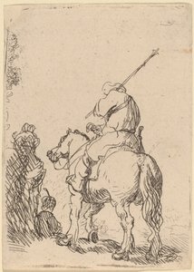 Voják v turbanu na koni od Rembrandt van Rijn