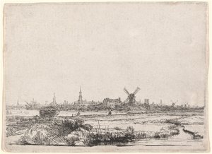 Pohled na Amsterdam od severozápadu od Rembrandt van Rijn