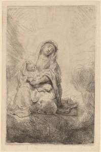 Panna a dítě v oblacích od Rembrandt van Rijn