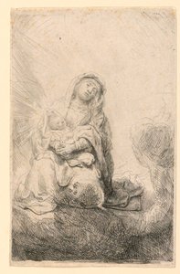 Panna a dítě v oblacích od Rembrandt van Rijn