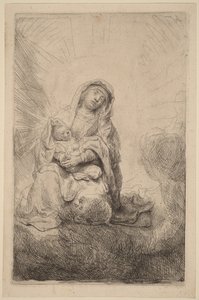 Panna s dítětem v oblacích od Rembrandt van Rijn