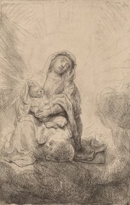 Panna a dítě v oblacích, 1641. od Rembrandt van Rijn