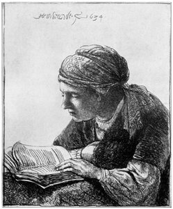 Žena čtení, 1634, 1912. od Rembrandt van Rijn