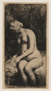 Žena s nohama v potoku od Rembrandt van Rijn