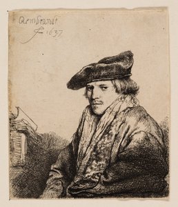 Mladý muž v sametové čepici (Petrus Sylvius?) od Rembrandt van Rijn