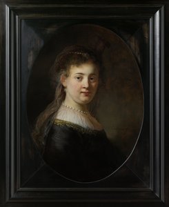 Mladá žena ve fantasy kostýmu, 1633 od Rembrandt van Rijn