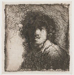 Autoportrét s holou hlavou od Rembrandt van Rijn
