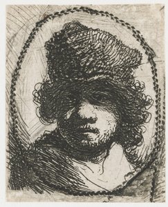 Autoportrét s kožešinovou čepicí od Rembrandt van Rijn