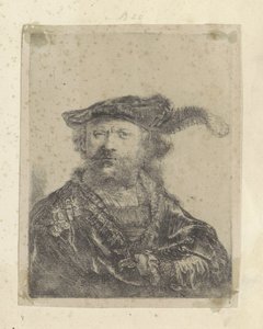 Autoportrét s opeřeným sametovým baretem Recueil de quatre-vingt-cinq estampes originales (název série) od Rembrandt van Rijn