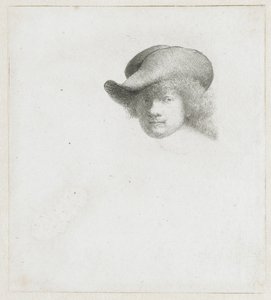 Autoportrét s měkkým kloboukem a zdobeným pláštěm od Rembrandt van Rijn