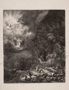 Zvěstování pastýřům od Rembrandt van Rijn