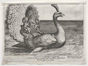 Námořní boj zastoupený na řece Arno ve Florencii za sňatek Cosima di Medici prince Toskánského a Marie Maddaleny Rakouské v roce 1608: Evrito Echione E Etalide od Remigio Cantagallina