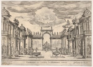 Šestá mezihra: zahrada Calypso Mezilehlá šestá: zahrada Calypso, ze série ..., 1608. od Remigio Cantagallina
