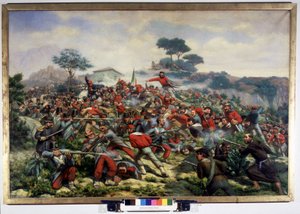 Risorgimento: bitva u Calatafimi na Sicílii proti jednotkám Giuseppe Garibaldiho (1807-1882), Tisíce má armáda Království dvou Sicílie, obraz z 15.05.1860 od Remigia Legata. Museo del Risorgimento. Milán od Remigio Legat