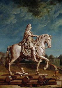 Převoz jezdecké sochy Ludvíka XIV. z dílny v klášteře kapucínů v roce 1669, po roce 1669
